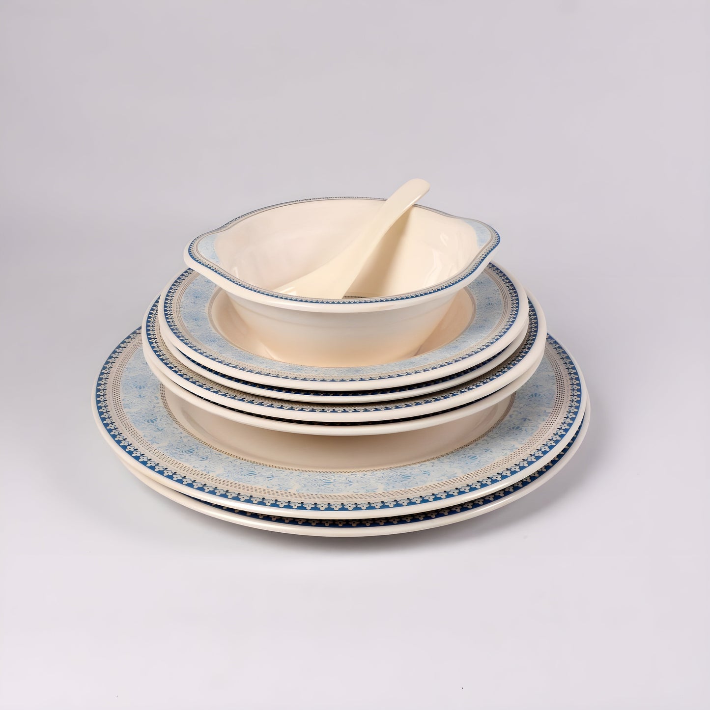 Majestic Luxury Crystal Coated Dinner Ware 72 Pcs Dinning Set - 8 Persons Serving
