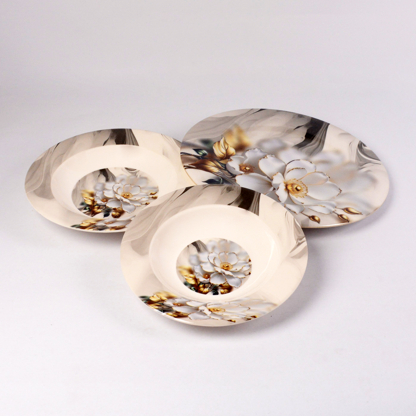 Majestic modesty Dinner Ware 36 Pcs Dinning Set - 6 Persons Serving double glaze DYNASTY CIRCLE Made of BPA-free break resistant melamine