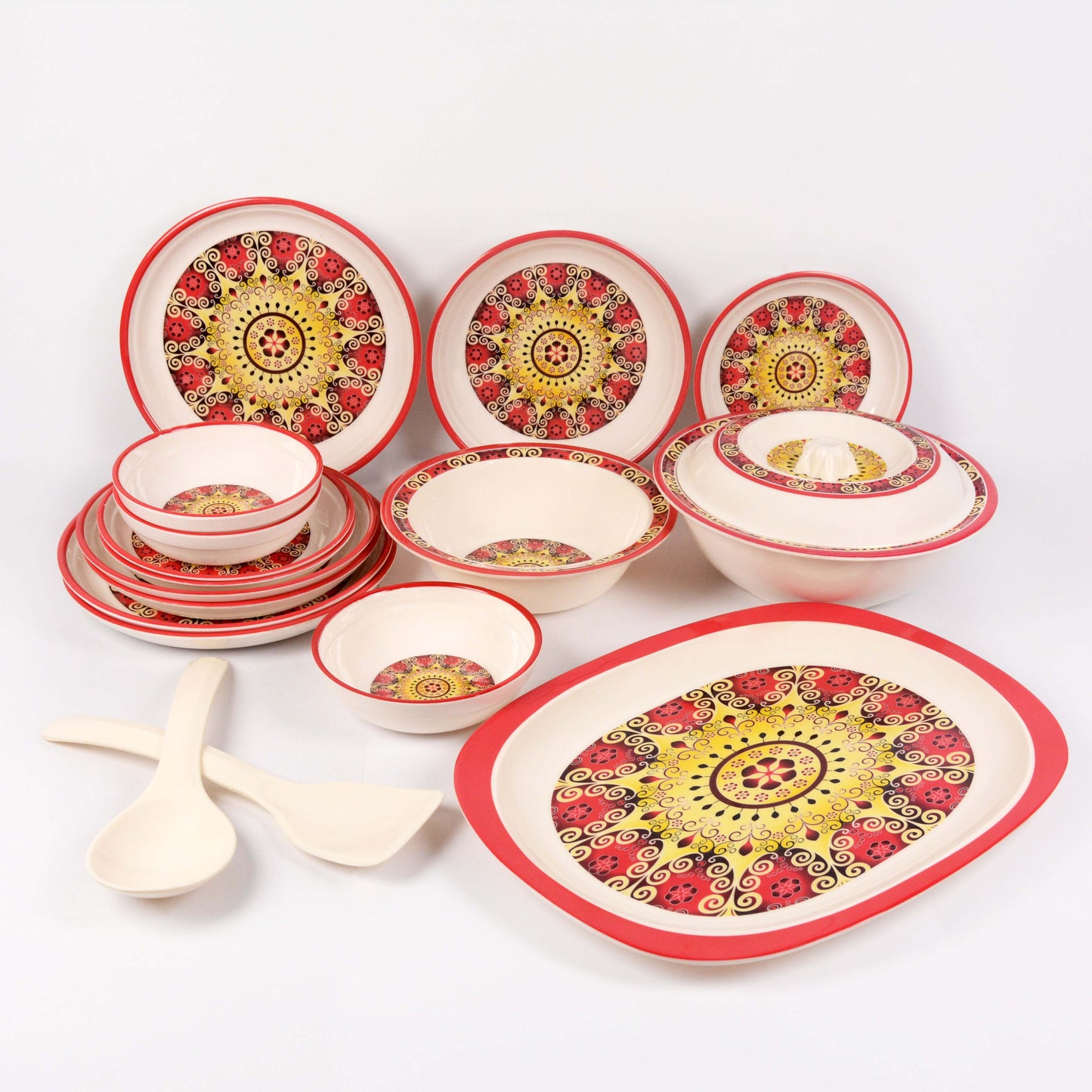 Majestic RT Dinner Ware 36 Pcs Dinning Set - 6 Persons Serving DYNASTY CIRCLE Made of BPA-free break resistant melamine