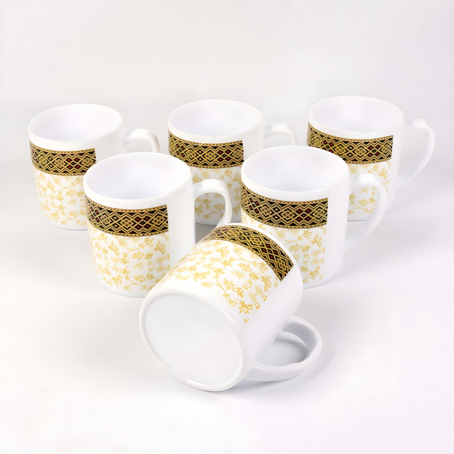 Majestic Large Tea Mugs - Stylish Majestic Plastic Tea Mugs Pack of 6 Big Size Tea Cups for Coffee, Tea, and Juice - Perfect Gift Mug Set