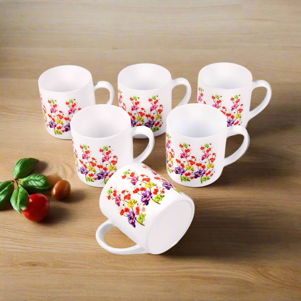 Majestic Large Tea Mugs - Stylish Majestic Plastic Tea Mugs Pack of 6 Big Size Tea Cups for Coffee, Tea, and Juice - Perfect Gift Mug Set