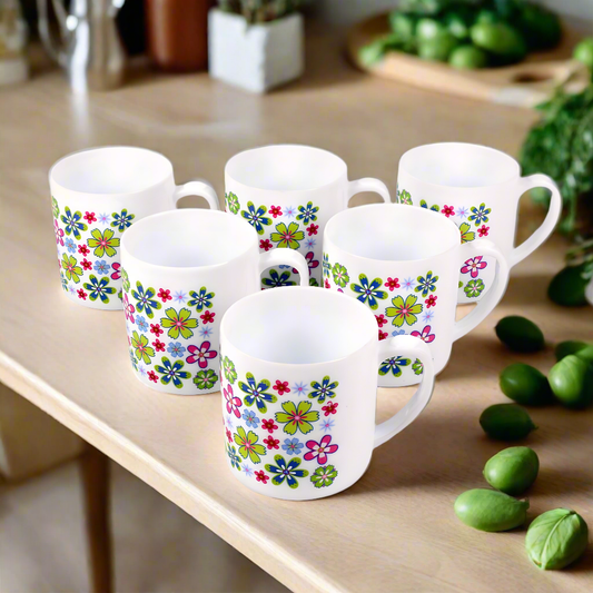 Majestic Large Tea Mugs - Stylish Majestic Plastic Tea Mugs Pack of 6 Big Size Tea Cups for Coffee, Tea, and Juice - Perfect Gift Mug Set