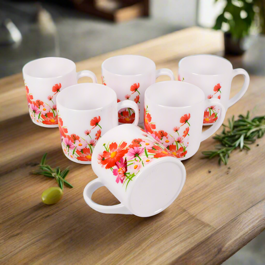 Majestic Large Tea Mugs - Stylish Majestic Plastic Tea Mugs Pack of 6 Big Size Tea  Cups for Coffee, Tea, and Juice - Perfect Gift Mug Set