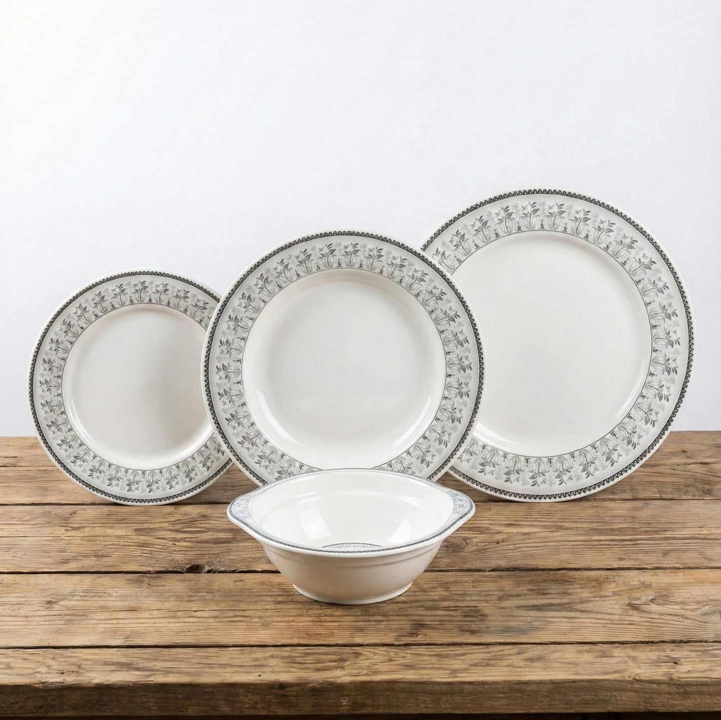 24Pcs Melamine Mini Dinner Set – 3 Sizes plates + 6 Serving Bowl (KTORI) | For 6 Persons | Unbreakable & Lightweight