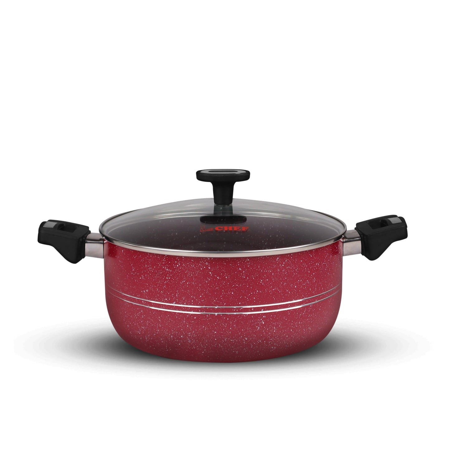 Chef Best Aluminum Non Stick Kitchen Set 15 Pcs New Arrival Cookware Set - Maroon Rebirth