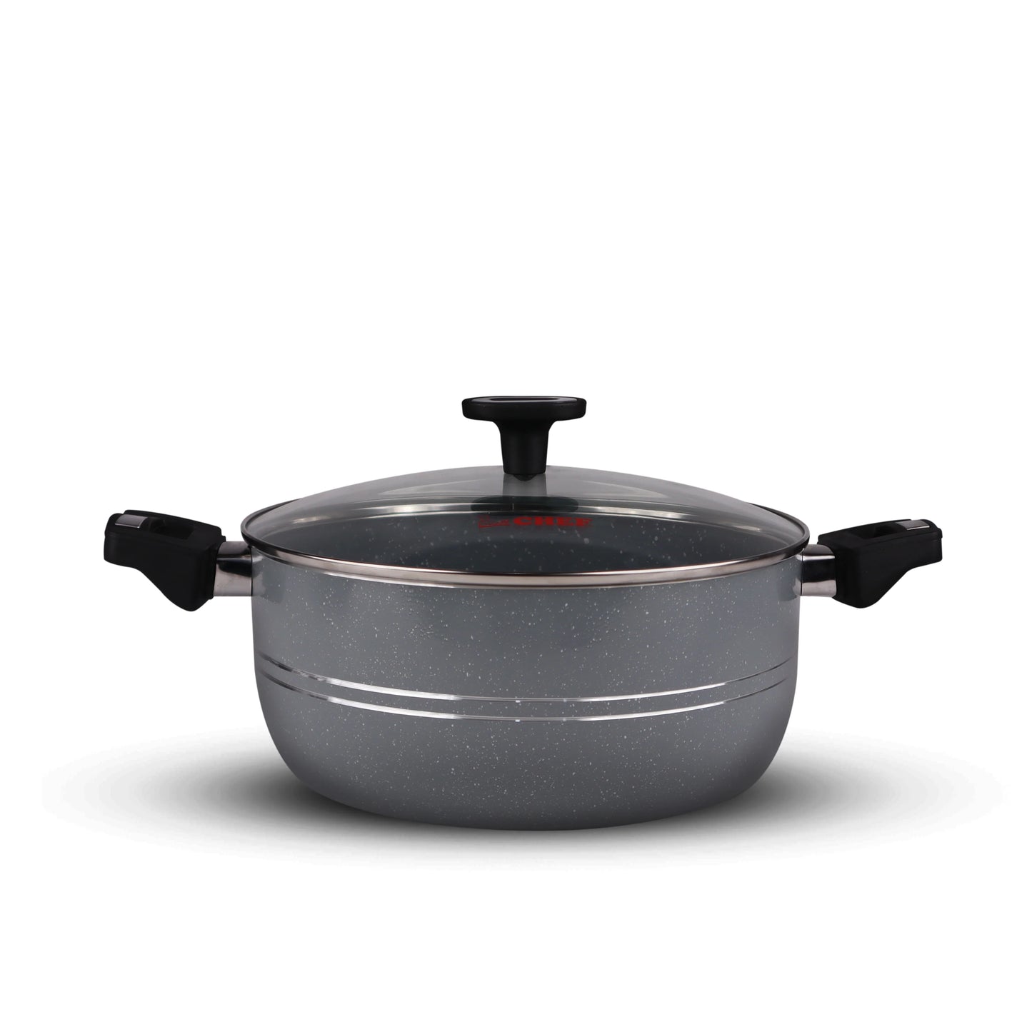 Chef Best Aluminum Non Stick Kitchen Set 15 Pcs New Arrival Cookware Set - Marble Coating Rebirth Grey