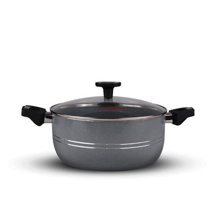 Chef Best Aluminum Non Stick Kitchen Set 15 Pcs New Arrival Cookware Set - Marble Coating Rebirth Grey