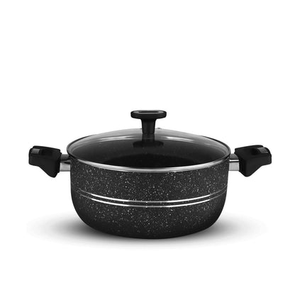 Chef Best Aluminum Non Stick Kitchen Set 15 Pcs New Arrival Cookware Set - Marble Coating Rebirth Black
