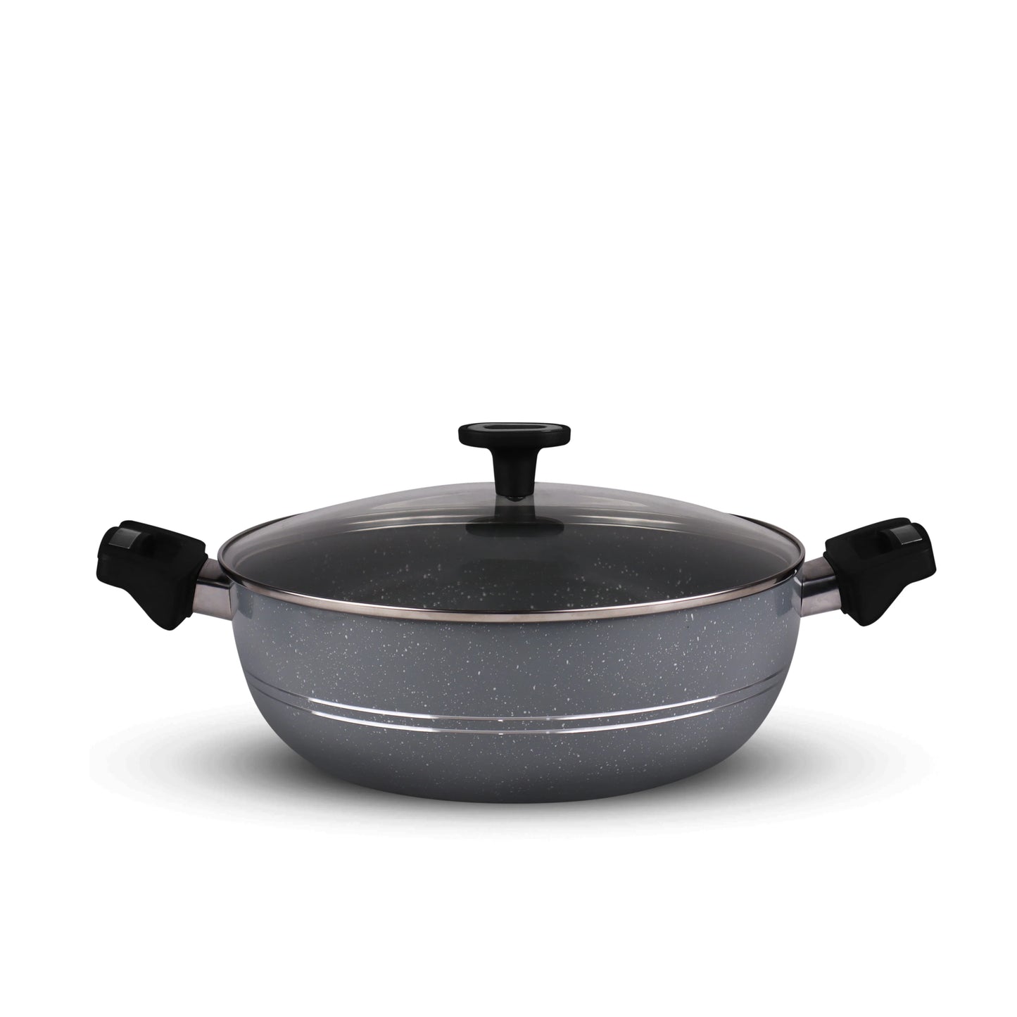 Chef Best Aluminum Non Stick Kitchen Set 15 Pcs New Arrival Cookware Set - Marble Coating Rebirth Grey