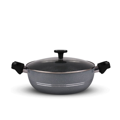 Chef Best Aluminum Non Stick Kitchen Set 15 Pcs New Arrival Cookware Set - Marble Coating Rebirth Grey