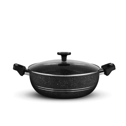 Chef Best Aluminum Non Stick Kitchen Set 15 Pcs New Arrival Cookware Set - Marble Coating Rebirth Black