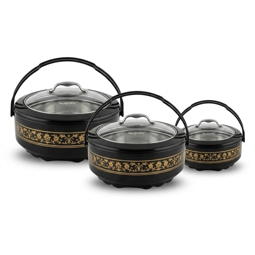 Majestic Haval 4 Pieces Hotpot Set With 14 Litre Cooler – 1L, 2L & 4L Insulated Food Warmer | Premium Quality |