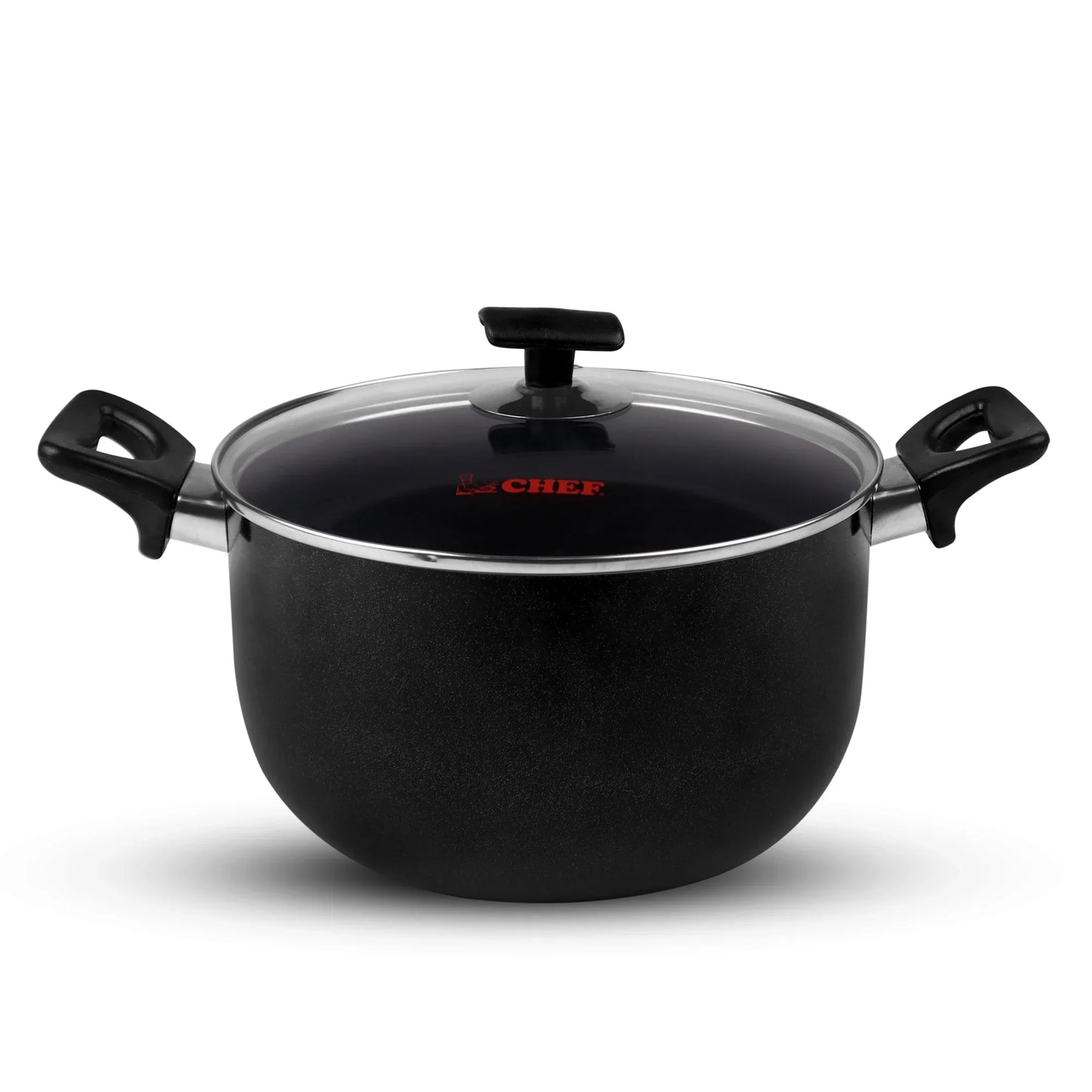 Chef Best Non-Stick Casserole pot / Handi / Pateeli With Glass Lid - 24 cm