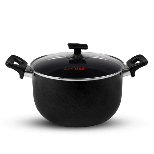 Chef Best Non-Stick Casserole pot / Handi / Pateeli With Glass Lid - 24 cm