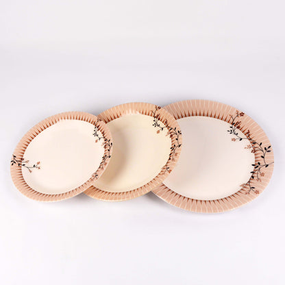 Majestic AM Dinner Ware 36 Pcs Dinning Set - 6 Persons Serving  DYNASTY CIRCLE Made of BPA-free break resistant melamine