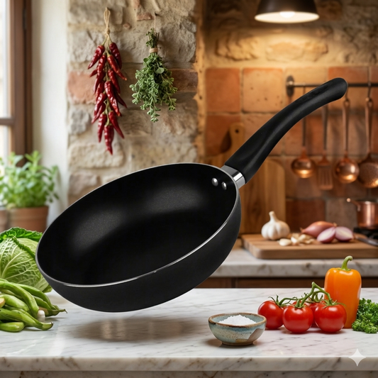 Majestic Premium Non Stick Round Frying Pan (3MM) Black