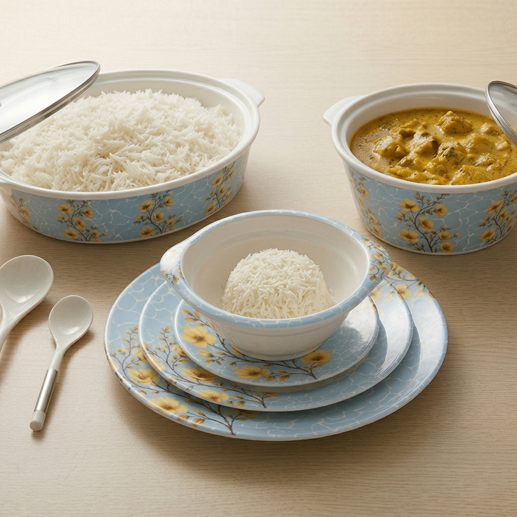 Crystal Double Glaze Dinner Set – Premium Elegant Crockery For Your Family