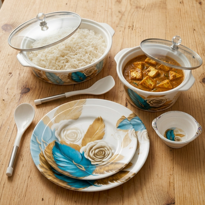 Crystal Double Glaze Dinner Set – Premium Elegant Crockery For Your Family