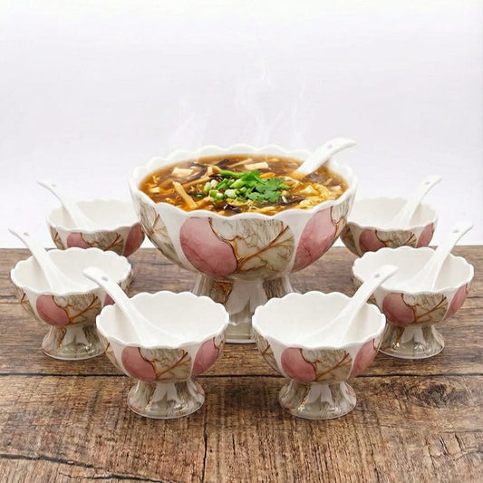 14-Piece Melamine Soup Set – Double-Glazed, Printed, Durable & Break-Resistant