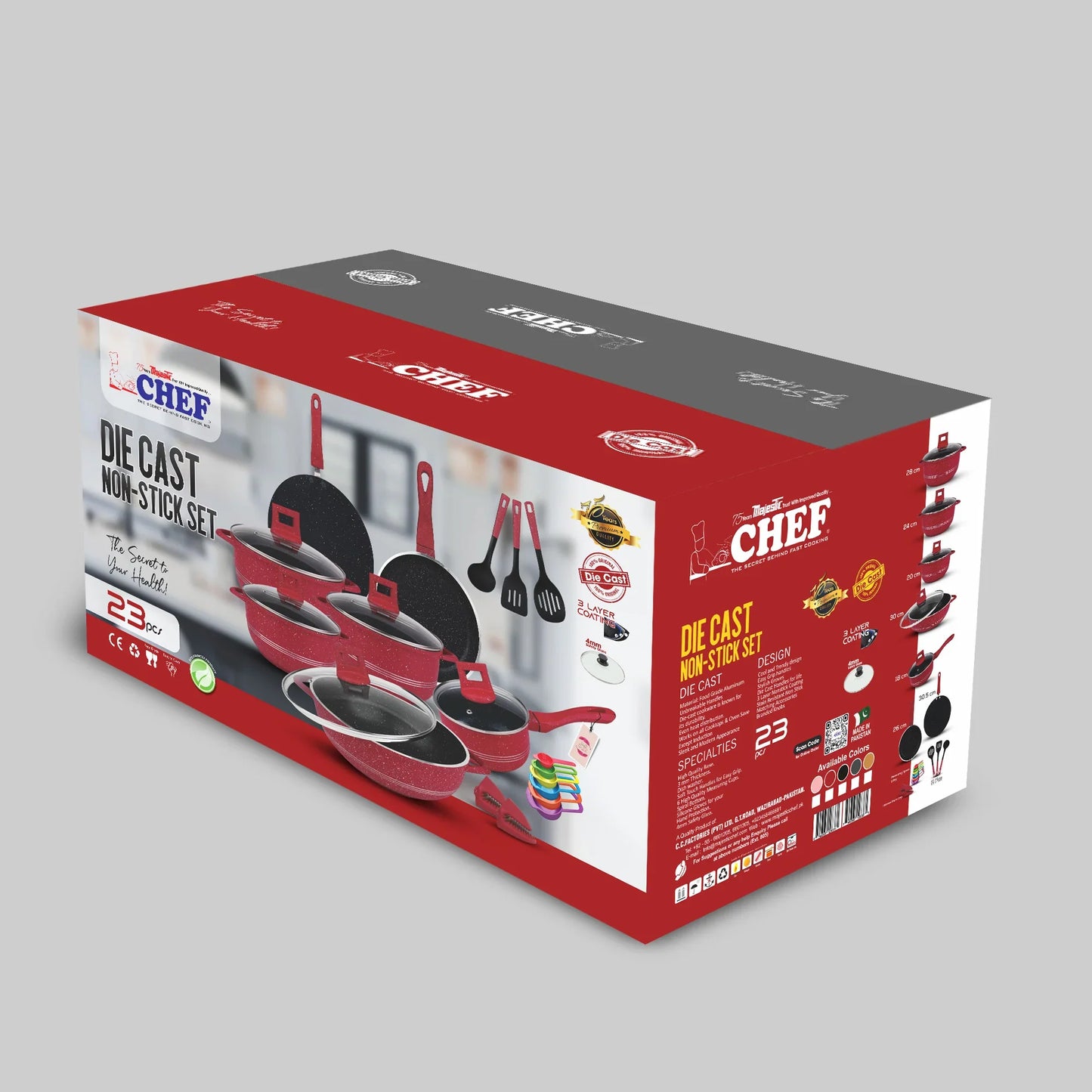 Majestic Chef Marble Coating DIE CAST NONSTICK COOKWARE SET/Kitchen Set-(23PCS) - Copper