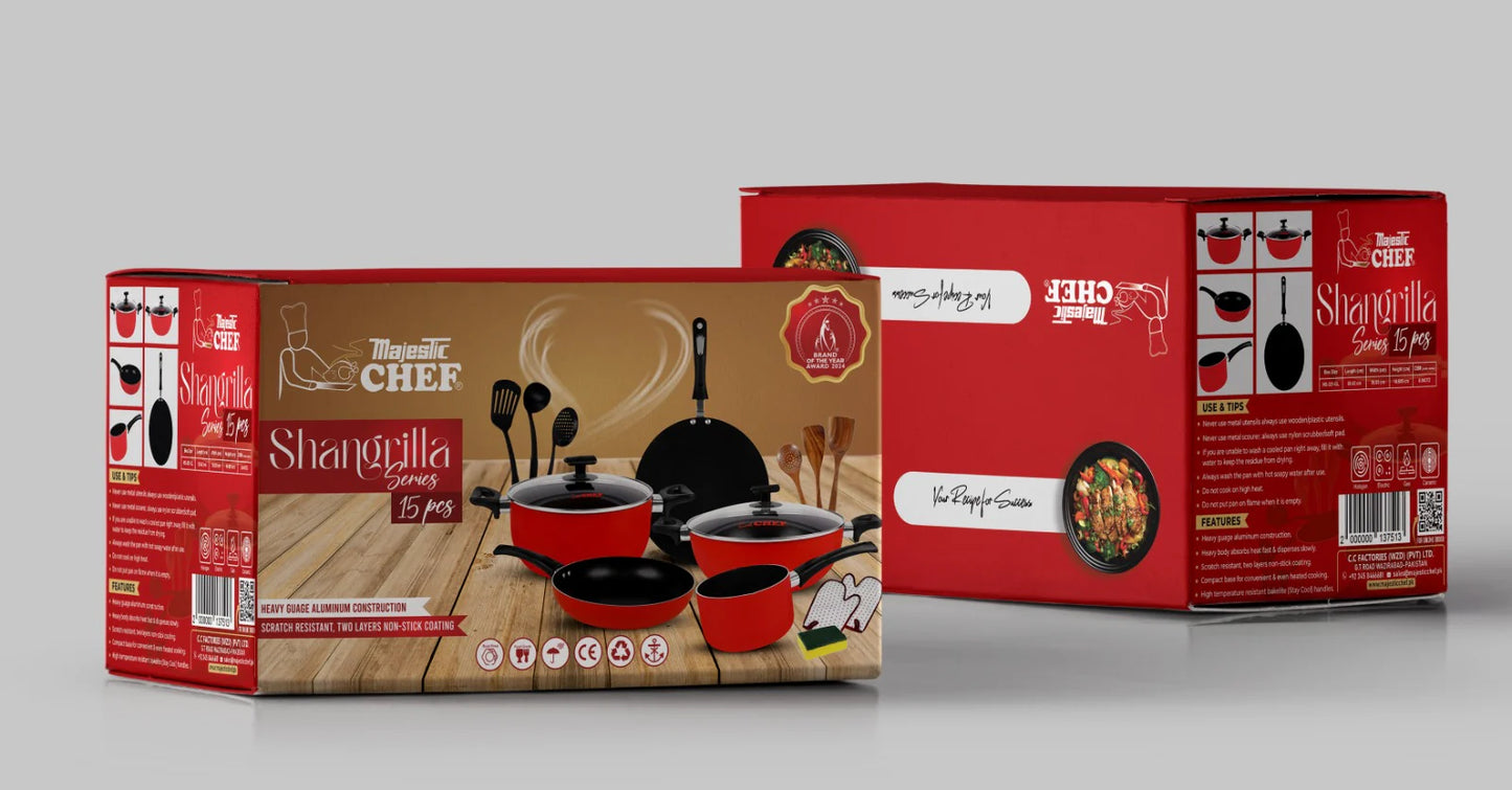 Chef Best Non Stick Cookware Set / Kitchen Set - 331 ( 15 Pcs )